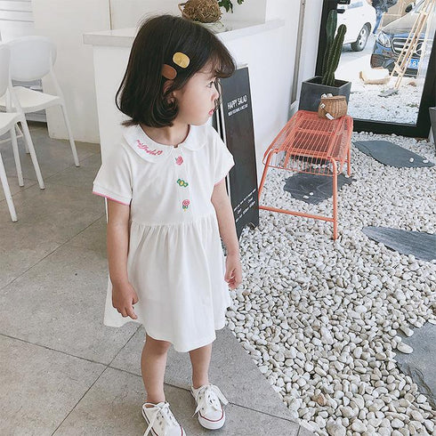 Girls' Dress 2022 Summer New Girls' Academic Skirt Cotton Princess Skirt